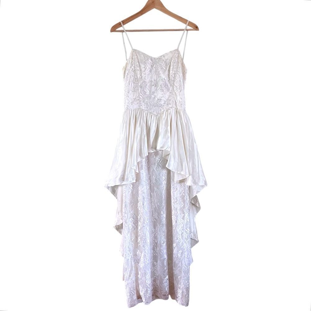 Roberta Of California Vintage 1980’s White Strapless Formal Dress